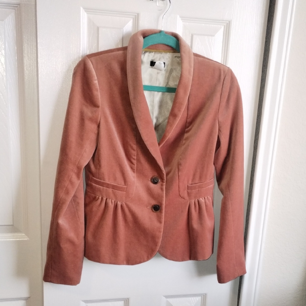 J. Crew Women's Velvet Blazer - Rose